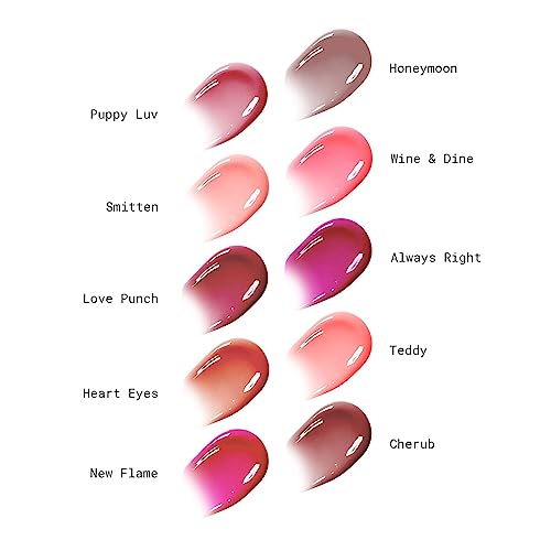 The Cr?me Shop Ultra-Moisturizing, 12HR+ Long-Lasting Glossy Lip Stain - Sunflower Seed Oil & Glycerin Infused for Soft, Hydrated Lips ? NEW FLAME