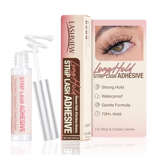 LASHVIEW Waterproof Lash Adhesive for Sensitive Eyes - Strong Hold, Latex-Free, 5ml (Variation: Lash Adhesive)