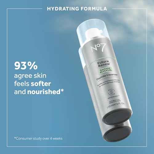 No7 Future Renew Damage Reversal Peptide Gentle Face Cleanser? - Anti-Aging Face Wash to Help Visibly Remove Impurities for Smoother, Nourished Skin - Fragrance-Free Formula (5 Fl Oz)