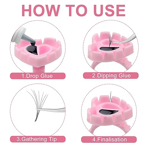 Glue Rings for Eyelash Extensions, 200PCS Disposable Rings for Lashes,Lash Glue Rings for Eyelash Extension Supplies, Blossom Lash Glue Holder Rings for Lash Supplies