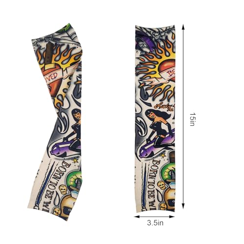 HOVEOX 18Pcs Temporary Tattoo Arm Sleeves for Men