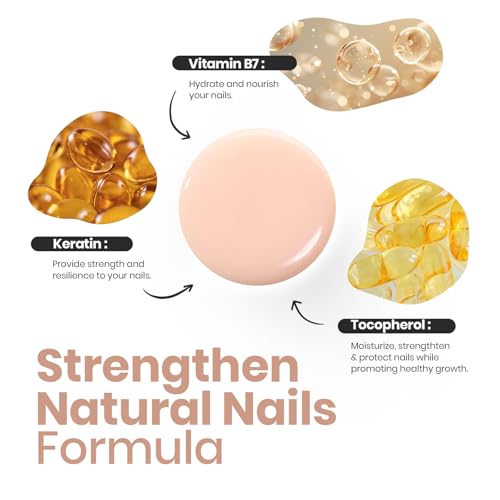 Beetles Incognito Nail Strengthener & Growth Concealer - Pink White Gel Polish - 2-in-1 Nail Care