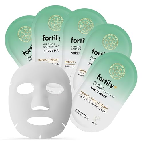Retinol & Collagen Face Mask ? 3-in-1: Detox, Treat, Boost ? Hydrating, Firming, Anti-Aging ? Dermatologist Tested Korean Skin Care ? Clean Beauty Vegan Sheet Mask ? 5 Sheets