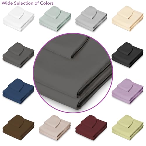 Saloniture Gray Microfiber Massage Table Sheet Set - Includes Fitted, Flat & Face Cover