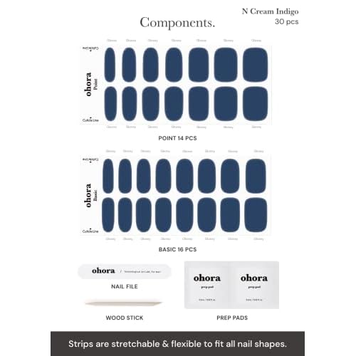 ohora Semi Cured Gel Nail Set of 2 (N Cream Sky & N Cream Indigo) - Professional Salon-Quality Nail Care