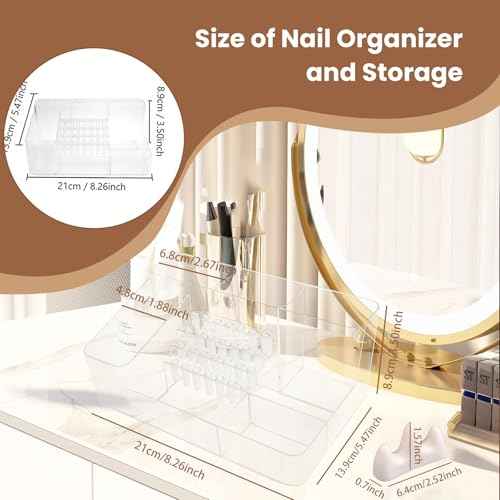 Nail Drill Organizer Box, Professional Nail Organizer, 28 Capacity Nail Art Storage Case with Fixed Compartments