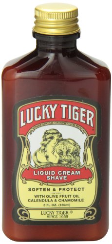 Lucky Tiger Liquid Shaving Cream with Olive Oil & Chamomile - 5 Fl Oz Men’s Grooming