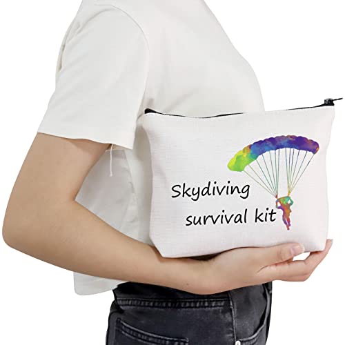 POFULL Sky Diving Gifts Skydiving Survival Kit Parachute Jump Gift Skydiver Adventure Zipper Pouch Bag (Skydiving survival kit bag)