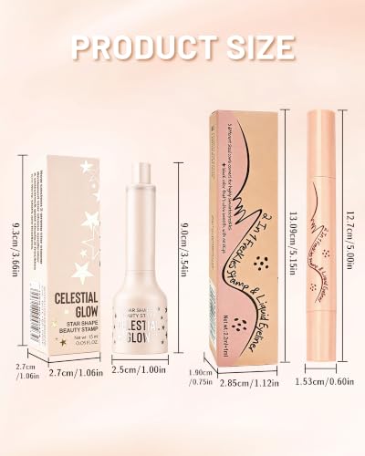 LYSdefeu Star Stamp & Freckle Pen Makeup Kit Set A - Long Lasting, Waterproof