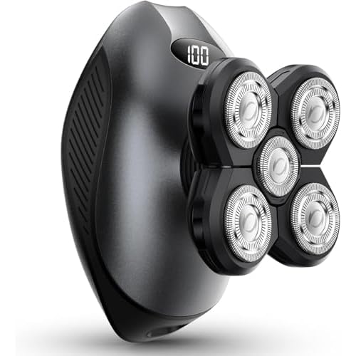 Head Shavers for Bald Men, 5 in 1 Electric Razor IPX7 Waterproof for Bald Men, 5D Rotary Shaver