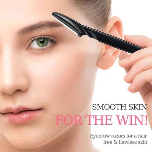 40pcs Eyebrow Razor for Women, Newbie Friendly Dermaplane Razor, Face Razors and Shaver Dermaplaning with Protective Covers (Black)