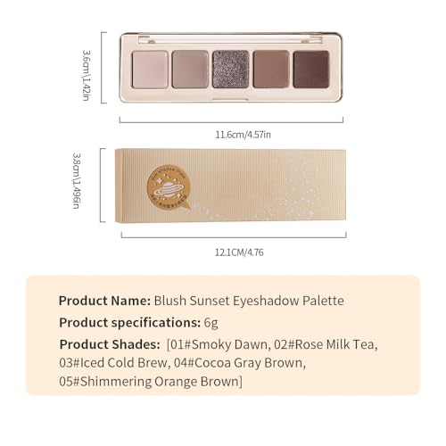 Matte Eyeshadow Palette 5 Color Nude Brown Long Lasting