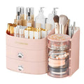 XIAPIA Pink Makeup Organizer for Vanity, 11-Compartment Countertop Storage