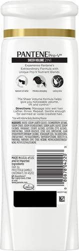 Pantene Pro-V Sheer Volume 2-in-1 Shampoo & Conditioner, 12.6 oz