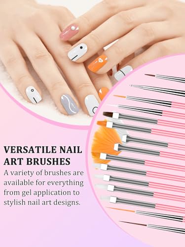 YOOVR Nail Art Design Tools Set with Nail Stand & Brushes