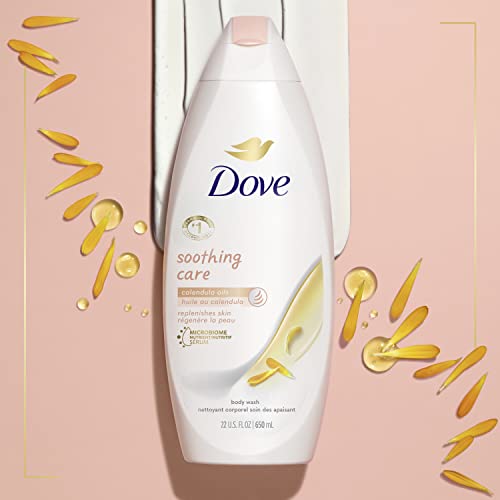 Dove Soothing Care Body Wash for Sensitive Skin with Calendula-Infused Oils Hydrates and Replenishes Skin Sulfate Free 22 oz 4 Count