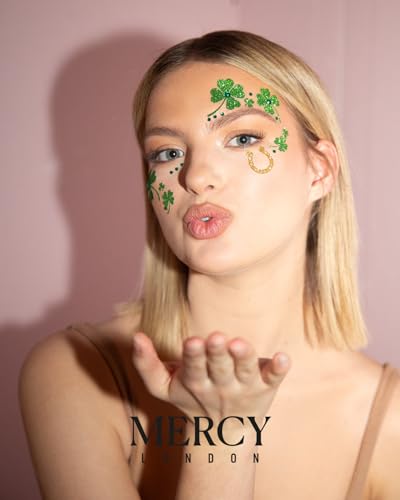Mercy London Green Clover Face Jewels Stick On