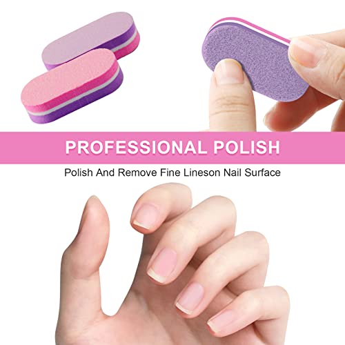 Mini Nail Buffers - 40pc Double-Sided 100/180 Grit for Acrylic Nails