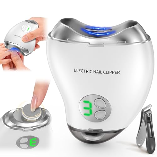 2-in-1 Electric Nail Clipper & Filer with LED Light, USB-C