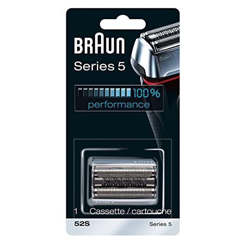 Braun Series 5 52S Shavers Replacement Foil and Trimmer Head Cassette with Ultra-Active-Lift Middle Trimmer and CrossHair Designed Foil, Silver