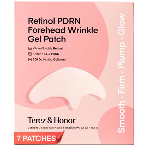 Retinol PDRN Forehead Wrinkle Patches - Korean Hydrogel Mask, 7 Sheets
