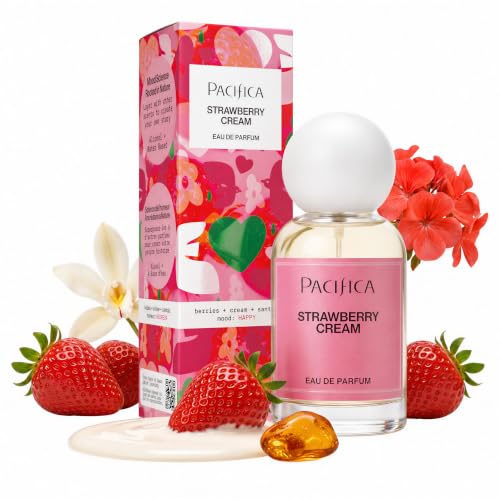 Pacifica Strawberry Cream Eau de Parfum - Long Lasting Fruity Floral Perfume, 1 fl oz