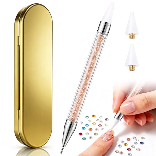 Artdone Nail Dotting Tools Kit with Rhinestone Picker and Extra Wax Tips for Nail Art
