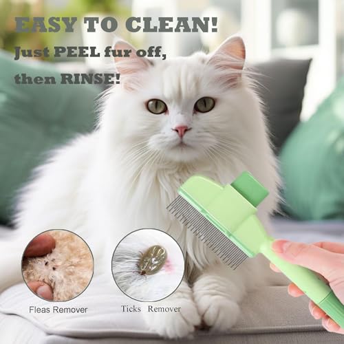 Pet Hair Removal Comb for Cats & Dogs - Flea, Tangle & Shedding Grooming Brush