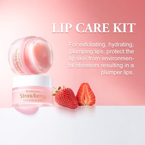 Strawberry Lip Scrub & Sleeping Mask Set - Sugar Exfoliator Kit