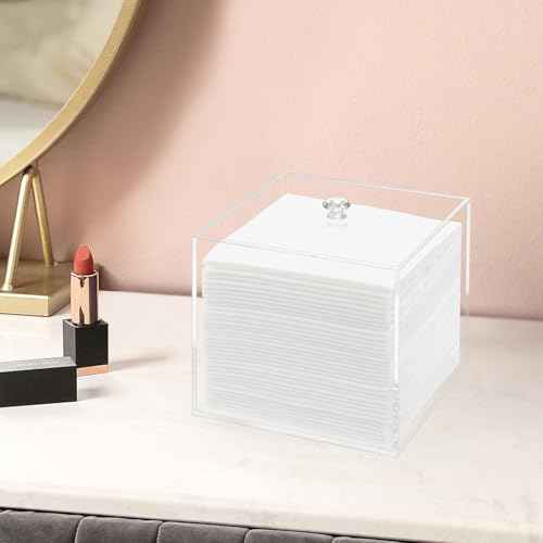 Disposable Face Towel Holder, Facial Towelettes Container Box, Acrylic Box for Facial Towels, Clear