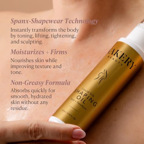 Nakery Liquid Silk Shaping Body Oil - Skin Firming & Tightening Body Oil - Wrinkle & Stretch Mark Oil - Skin Therapy Oil for Cellulite Loose & Aging Skin - Moisturizing Body Oil for Dry & Ashy Skin