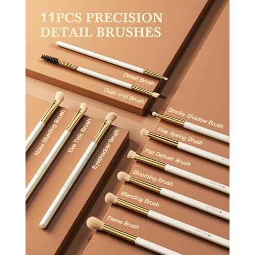 Makeup Brushes Set Professional BESTOPE PRO,Double Ended Foundation Concealer Blush Eyeshadow Contour Eyeliner Face Makeup Brush Set,Blending Brush For Makeup With Case Travel