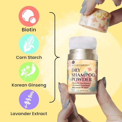 Nuva Botanicals Dry Shampoo Powder - Biotin & Ginseng Travel Size