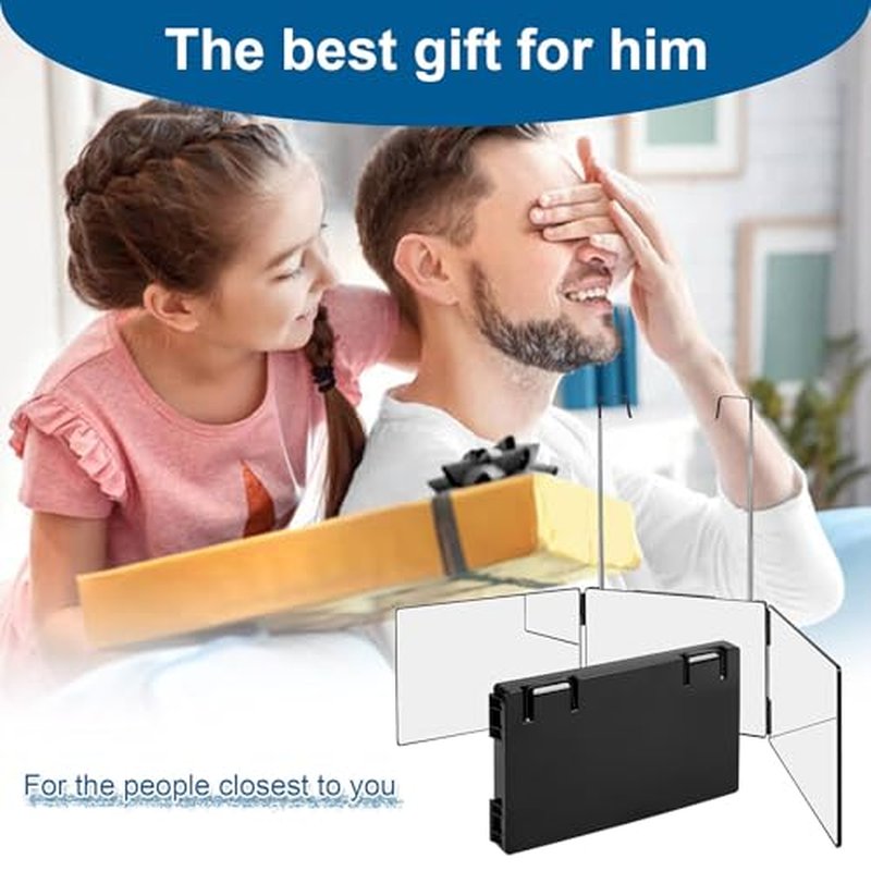 3-Way Mirror for Self Hair Cutting - 360° View Tri Fold Barber