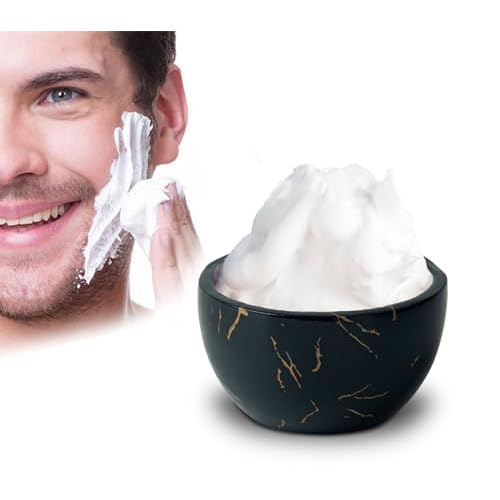Marbled Shaving Mug - Black Resin Shave Cream & Soap Bowl - Cup