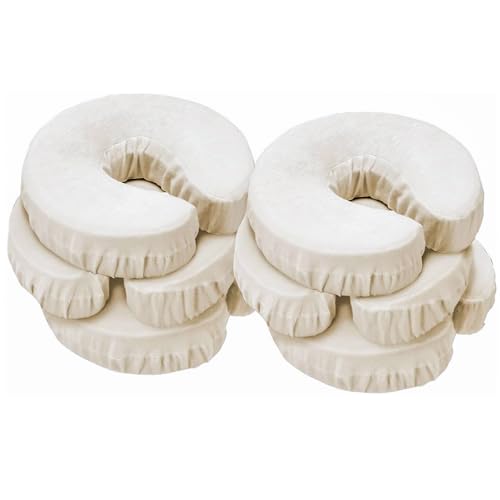 Master Massage Pack of 6 Flannel Face Cradle Covers for Massage Tables- 100% Cotton Extra Large Face Pillow Covers- Massage Headrest Face Rest Cover Set?For Face Cushion - Machine Washable, Off White