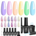 Beetles Pastel Pearl Gel Nail Polish, 12 Colors Colors Macaron Pink Blue Green Yellow Purple Soft Pastel Shimmer Pearl White Pink Purple Mermaid Gel Polish