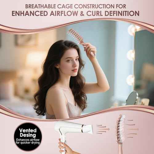 Curved Detangling Hair Brush, Vented Detangler Brush Faster Blow Drying, Wet Hair Brushes for Women, All Hair Types Wet Dry Curly Thick