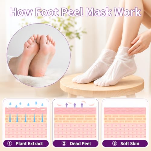 ANKOOY Exfoliating Foot Peeling Mask 6-Pack for Calluses & Dry Heels