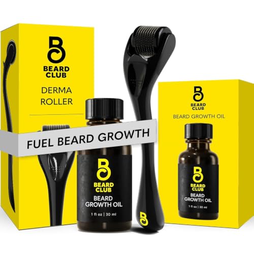 Beard Growth Derma Roller Kit with 540 Titanium Needles & Oil