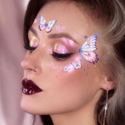 Glitter Fairy Temporary Tattoos - 20 Sheets with Face Gems