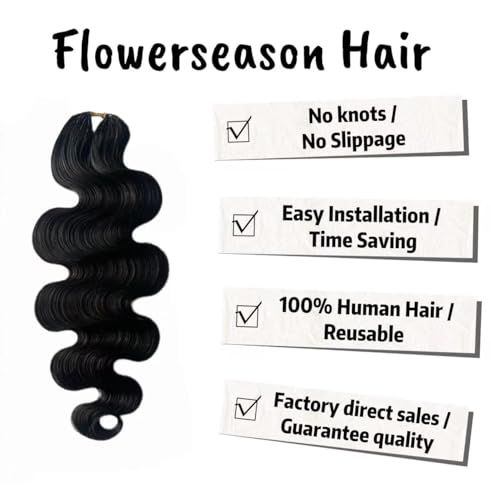 Body Wave Crochet Hair Extensions 18 Inch 120g Human Hair