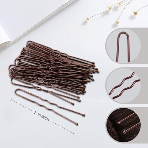 12 Inch Brown Hair Nets for Buns - Dance & Secure Bun Covers with Pins - Variation of THIS listing