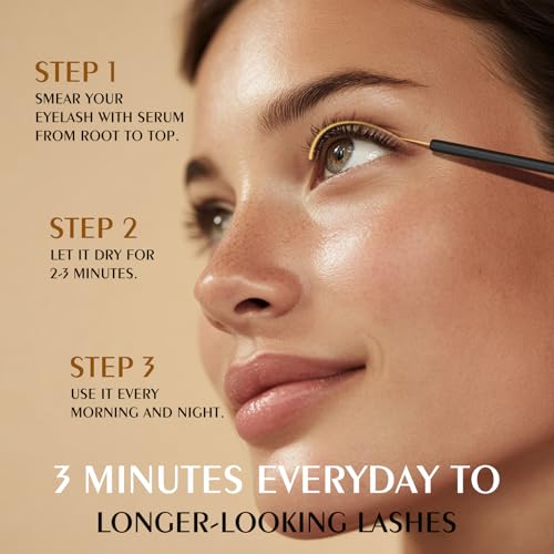 Lash Serum with Multi-Peptide & Botanical Antioxidants for the Look of Longer, Fuller Lashes - Formula to Support Healthy & Strong EyeLashes, Nourishing Eyelash Serum for Sensitive Eyes 4 ml