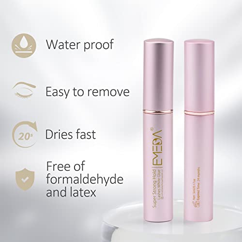 EMEDA Waterproof Eyelash Glue - 2 Packs, Strong Hold, Latex Free