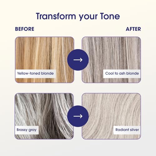 One 'N Only Shiny Silver Purple Shampoo - Argan Oil Toning Hair Shampoo for Blonde, Gray, White & Highlighted Hair - Moisturizes, Brightens & Reduces Brassiness (12 fl oz) (Pack of 2)