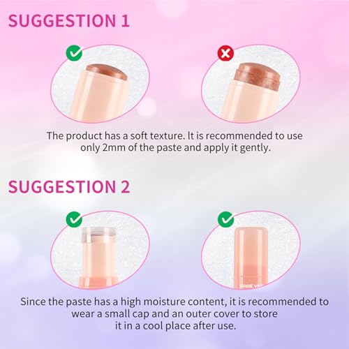 Cream Highlighter Stick 2-Pack - Jelly Gel Shimmer for Face & Body
