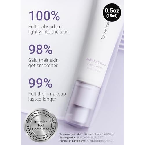 [JUNGSAEMMOOL OFFICIAL] Pro-Lasting Prep Primer #Bare-lavender | 15 ml / 0.50 fl.oz. | Hydrating, Pore-Blurring Korean Primer for face before makeup with Velvet Finish