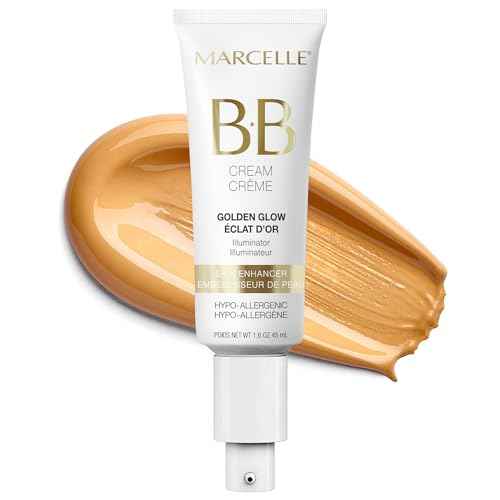 Marcelle BB Cream Golden Glow, Universal Shade, Tinted Moisturizer, Skin Enhancer, Illuminator, Beauty Balm, Non-Comedogenic, Paraben-Free, Oil-Free, Hypoallergenic, Cruelty-Free, 1.5 fl oz