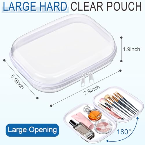 6-Pack Clear Hard Zipper Cases | Storage Organizer Bags